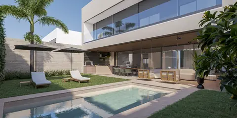 Piscina e jardim privativos