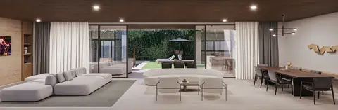Sala de estar e jantar integradas
